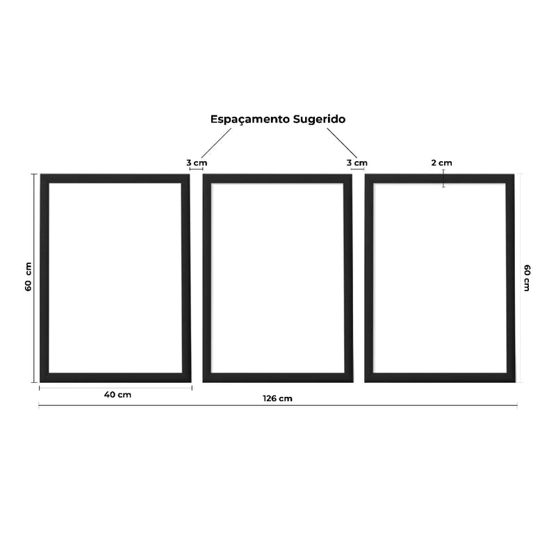Kit de Quadros Decorativos Praia e Mar – 3 Peças